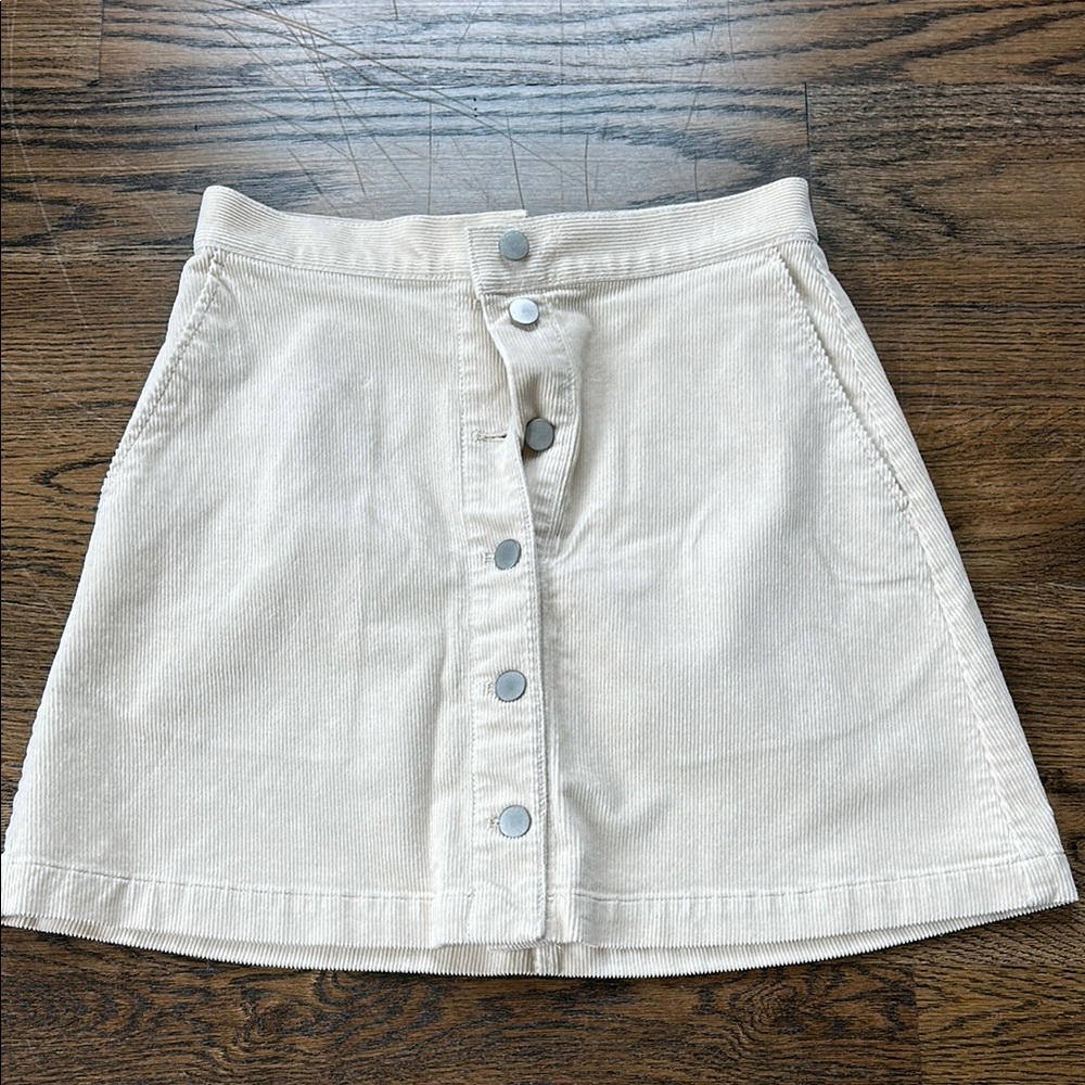 Uniqlo Cream Corduroy Skirt
